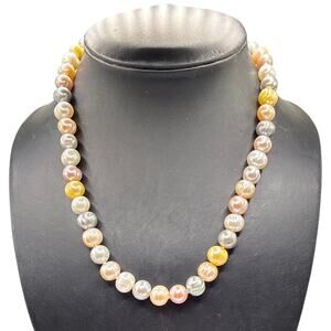 HONORA Collection Multi-Color Cultured Freshwater Pearl Necklace 925 Clasp 18”